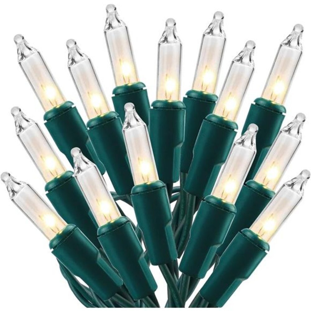 Warm White Mini String Lights 150 Count 33ft Green Wire